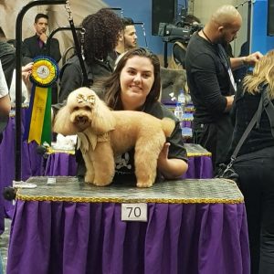 Premiação da pet groomer Thais Garcia.